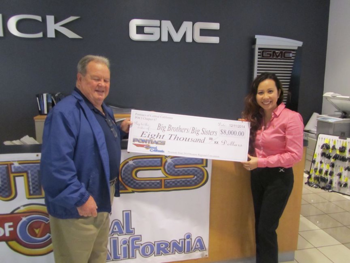 Big Brothers Big Sisters eight-thousand-dollar gift