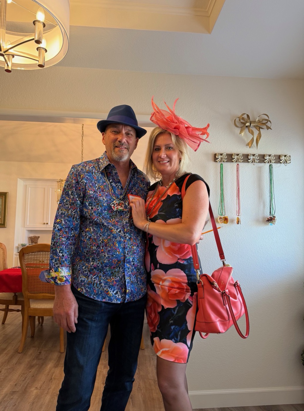 Stylish couple dressed for the races